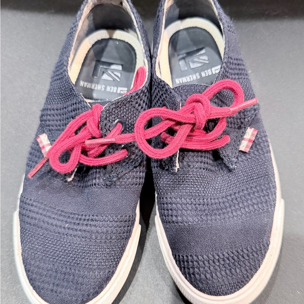 Ben Sherman Dark Blue Shoes with Burgundy Laces